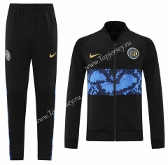 Player Version 2021-2022 Inter Milan Black Thailand Soccer Jacket Uniform-LH