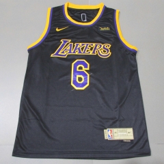 2021 Earned Edition Los Angeles Lakers Black #6 NBA Jersey