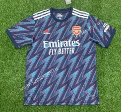 Correct Version 2021-2022 Arsenal 2nd Away Blue Thailand Soccer Jersey AAA-407