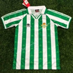 Retro Version 1995-1997 Real Betis Home White and Green Thailand Soccer Jersey-407