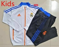 2021-2022 Real Madrid White Kids/Youth Soccer Jacket Uniform-815