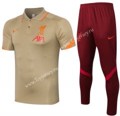 2021-2022 Liverpool Khaki Thailand Soccer Polo Uniform-815