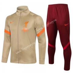 2021-2022 Liverpool Khaki Thailand Soccer Jacket Uniform-815
