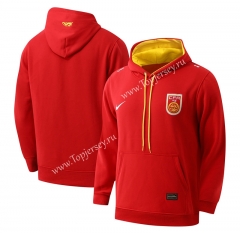 2021-2022 China PR Red Thailand Tracksuit Top With Hat-LH