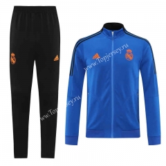 2021-2022 Real Madrid Camouflage Blue Thailand Soccer Jacket Uniform-LH