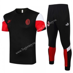 2021-2022 AC Milan Black Thailand Short-sleeved Tracksuit-815
