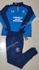 2021-2022 Rangers Football Club Blue Thailand Soccer Tracksuit -HR