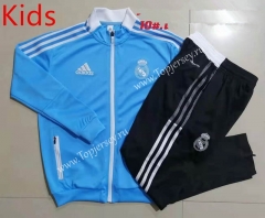 2021-2022 Real Madrid Blue Kids/Youth Soccer Jacket Uniform-815