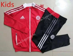 2021-2022 Bayern München Red Kids/Youth Soccer Jacket Uniform-815