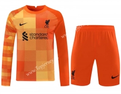 2021-2022 Liverpool Goalkeeper Orange LS Thailand Soccer Uniform-418