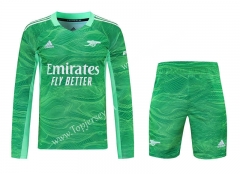 2021-2022 Arsenal Goalkeeper Green LS Thailand Soccer Uniform-418