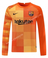 2021-2022 Barcelona Goalkeeper Orange LS Thailand Soccer Jersey-418