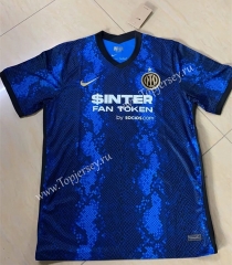 With Sponsor Version 2021-2022 Inter Milan Home Royal Blue Thailand Soccer Jersey AAA