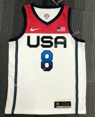 2021 Olympics USA White #8 NBA Jersey-311