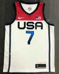 2021 Olympics USA White #7 NBA Jersey-311