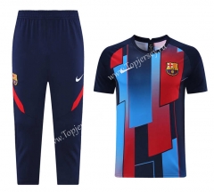 （Cropped trousers） 2021-2022 Barcelona Royal Blue Short-sleeved Thailand Soccer Tracksuit-LH