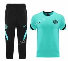 （Cropped trousers）2021-2022 Inter Milan Green Short-sleeved Thailand Soccer Tracksuit-LH