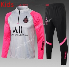2021-2022 Jordan Paris SG Light Gray Kids/Youth Soccer Tracksuit-815