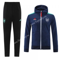 2021-2022 Arsenal Royal Blue Thailand Soccer Jacket Uniform With Hat-LH