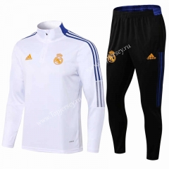 2021-2022 Real Madrid White Thailand Soccer Tracksuit-411