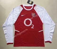 Retro Version 02-04 Arsenal Home Red Thailand LS Soccer Jersey AAA-811