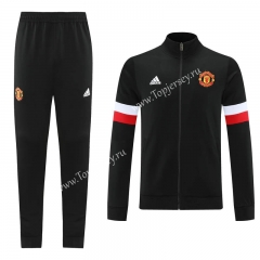 Fashion Version 2021-2022 Manchester United Black Thailand Soccer Jacket Uniform-LH