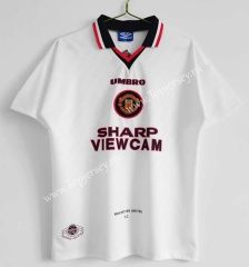 Retro Version 96-97 Manchester United Away White Thailand Soccer Jersey AAA-C1046