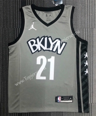 2021 Jordan Brooklyn Nets Gray #21 NBA Jersey-311