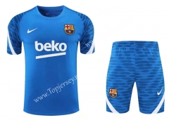 2021-2022 Barcelona Blue Thailand Training Soccer Uniform-418
