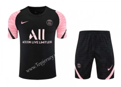 2021-2022 Paris SG Black&Pink Thailand Training Soccer Uniform AAA-418