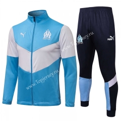 2021-2022 Olympique Marseille Light Blue Thailand Soccer Jacket Uniform-815