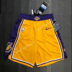 2021 Los Angeles Lakers Yellow NBA Shorts-311