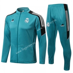 2021-2022 Real Madrid Blue Thailand Soccer Jacket Uniform-815
