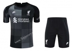 2021-2022 Liverpool Goalkeeper Black Thailand Soccer Uniform-418