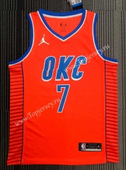 2021 Jordan Oklahoma City Thunder Orange #7 NBA Jersey-311