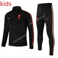 2021-2022 Profiled Steel Liverpool Black Kids/Youth Soccer Jacket Uniform-GDP