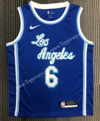 Latin Edition Los Angeles Lakers Blue #6 NBA Jersey-311