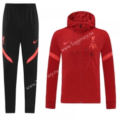 2021-2022 Liverpool Red Thailand Soccer Jacket Uniform With Hat-LH