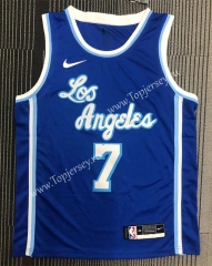 Latin Edition Los Angeles Lakers Blue #7 NBA Jersey-311