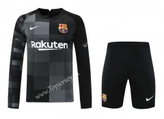 2021-2022 Barcelona Goalkeeper Black LS Thailand Soccer Uniform-418