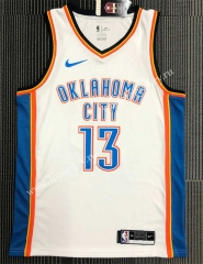 Oklahoma City Thunder White #13 Jeorge NBA Jersey-311