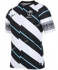 2021-2022 Fiji Sevens Away Black&White Rugby Shirt