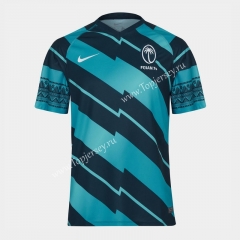 2021-2022 Fiji Away Blue&Black Rugby Shirt