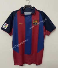 Retro Version 03-04 Barcelona Home Red&Blue Thailand Soccer Jersey AAA-811