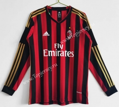 Retro Version 13-14 AC Milan Home Red&Black LS Thailand Soccer Jersey AAA-C1046