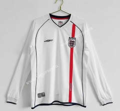 Retro Version 2002 England Home White LS Thailand Soccer Jersey AAA-C1046