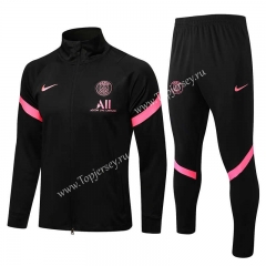 2021-2022 Paris SG High Collar Black Thailand Soccer Jacket Unifrom -815