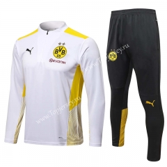2021-2022 Borussia Dortmund White Thailand Soccer Tracksuit-815