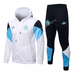 2021-2022 Olympique Marseille White Thailand Soccer Jacket Uniform With Hat-815