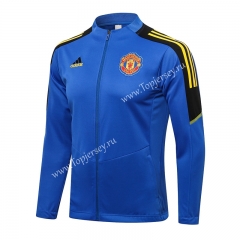 2021-2022 Manchester United Camouflage Blue Thailand Soccer Jacket -815